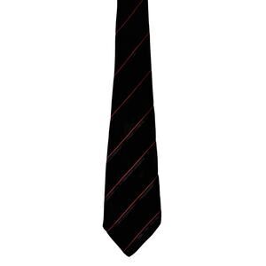 Vintage Handmade Black Red Striped Necktie 48"